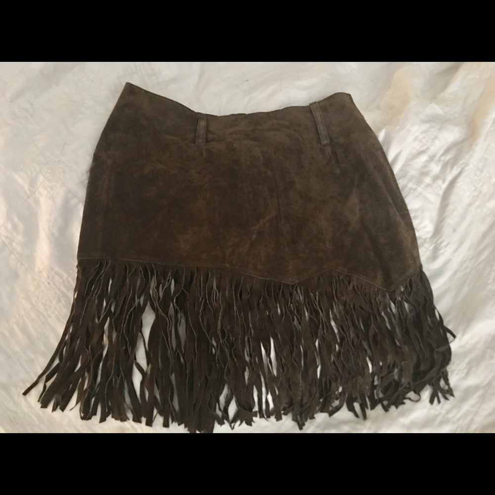 Real leather skirt !! Brown !